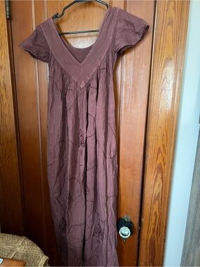 Advance Apparels Women's Rust V-Neck Cotton Tunic
